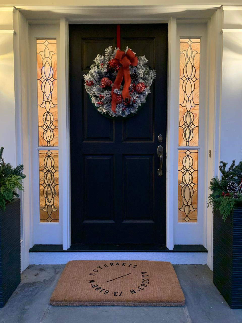 custom logo mat on the door