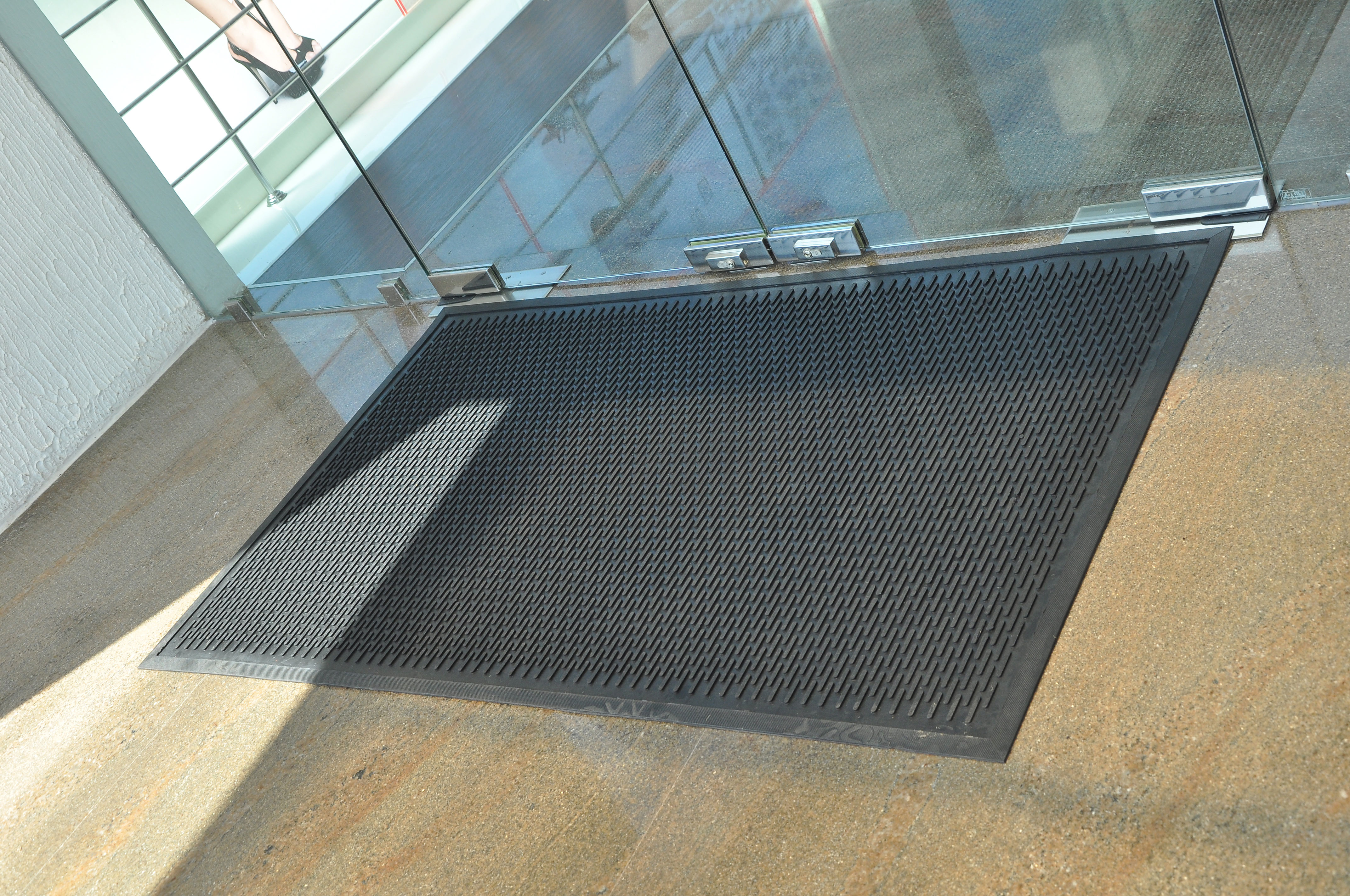 recycled rubber mats on entrance